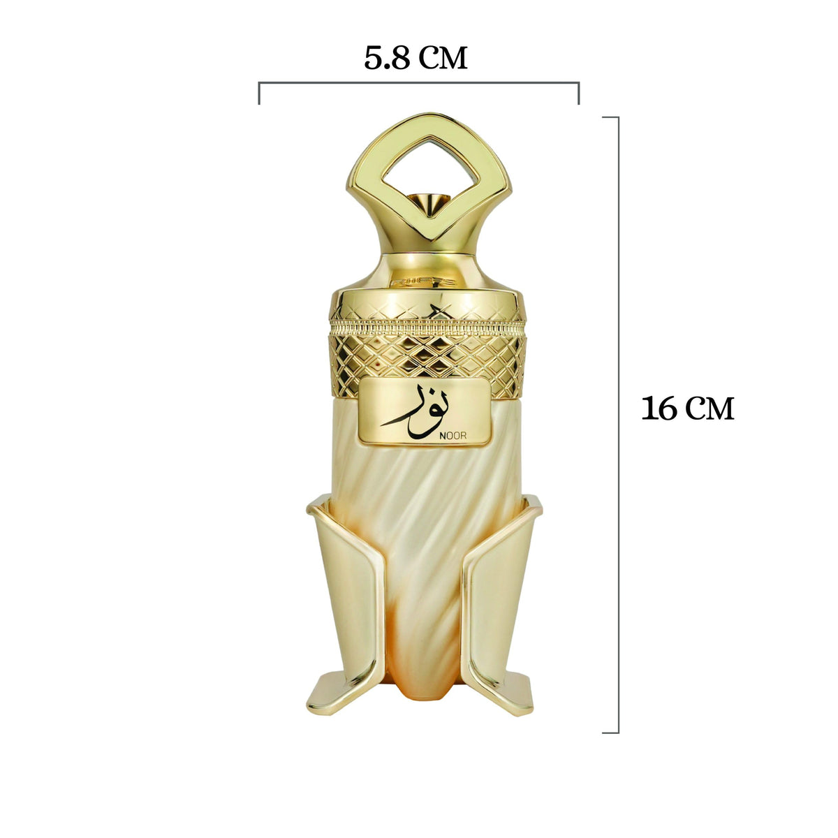Riiffs Noor Extrait vanity display, stylish bottle enhances any dressing table.