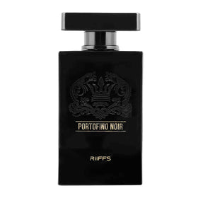 Riiffs Portofino Noir bottle front view showcases sleek, refined design