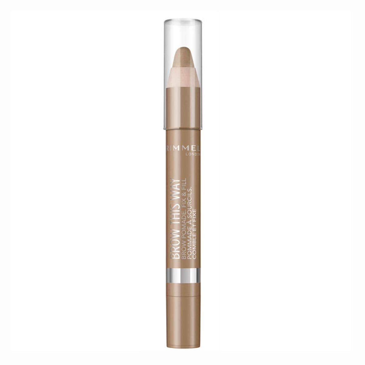 Rimmel Brow Pomade Blonde applied for defined, natural-looking brows.
