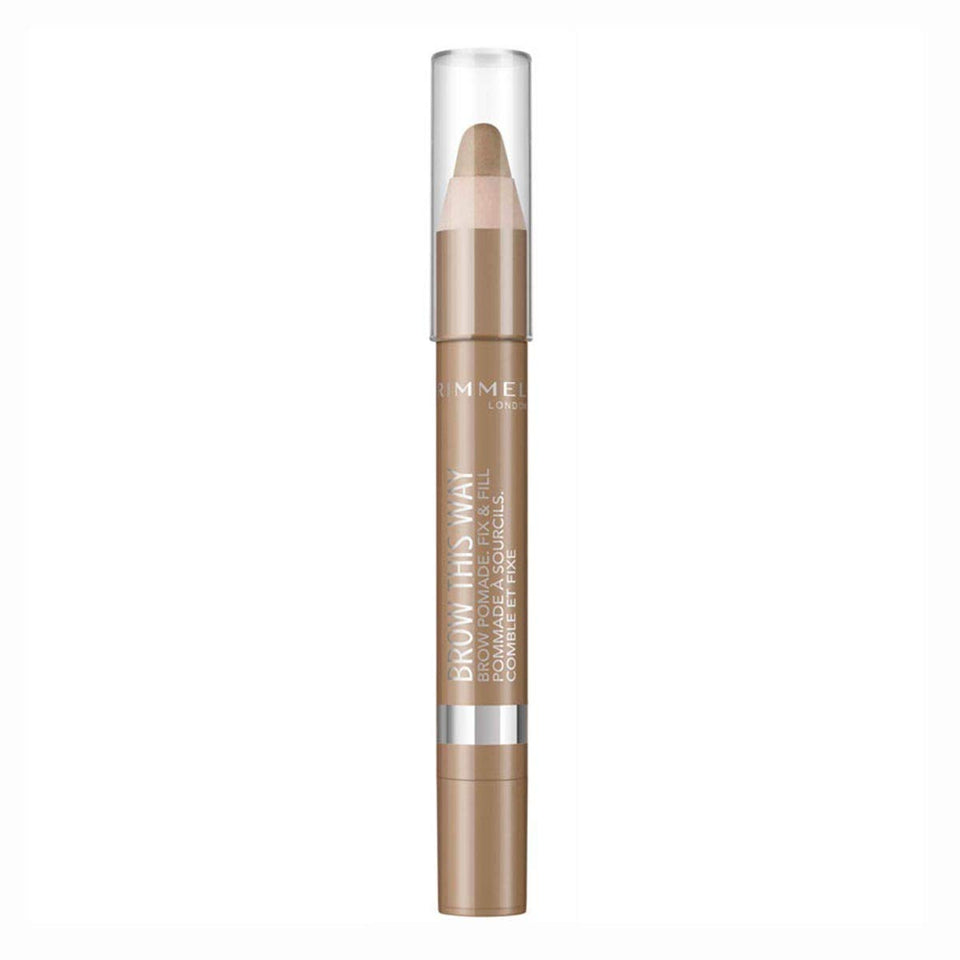 Rimmel Brow Pomade Blonde applied for defined, natural-looking brows.