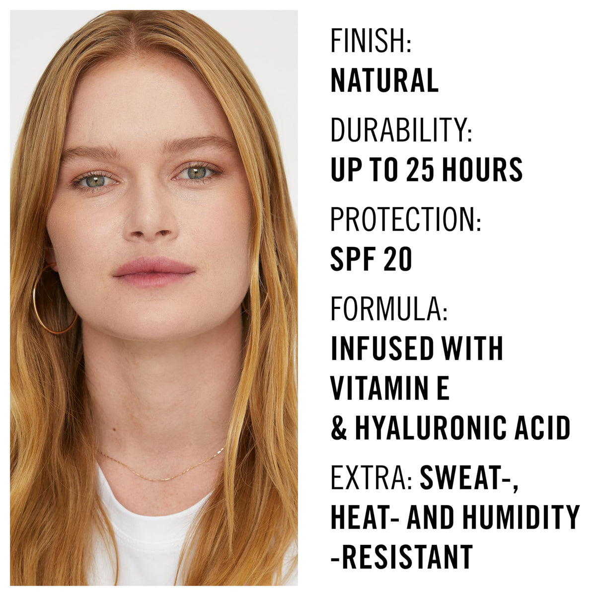 Waterproof wear demonstrated on skin with this foundation