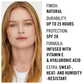 Waterproof wear demonstrated on skin with this foundation