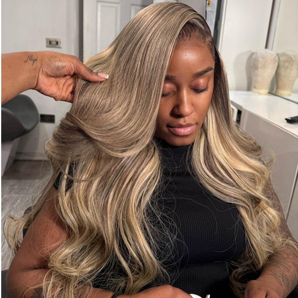 Rina virgin human hair wig closeup showing healthy shine