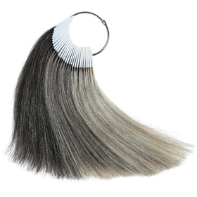RINBOOOL hair swatches for color testing with natural gray shades, eight-inch samples for shade trials