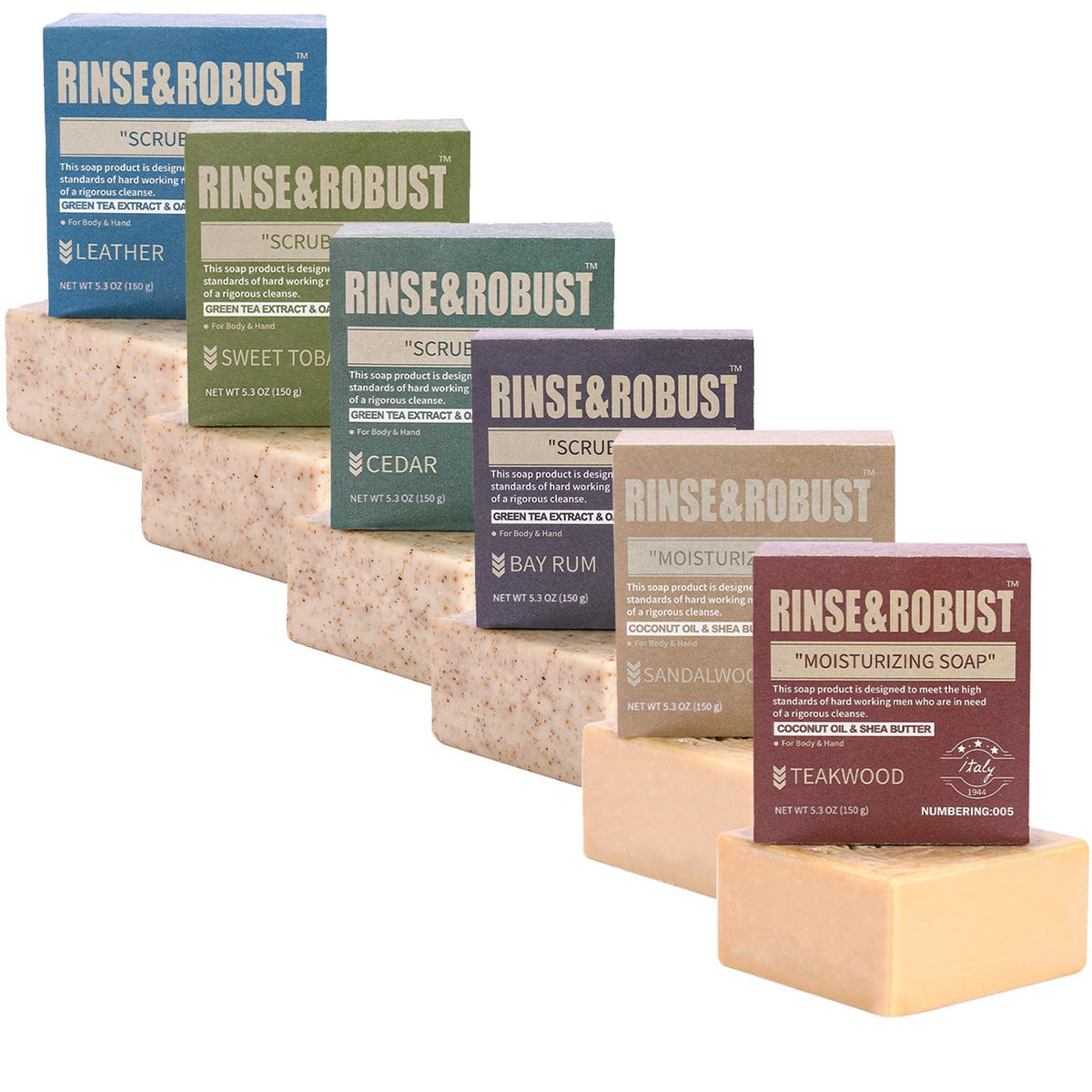 Rinse & Robust Leather scent bar for a bold cleanse and daily routine.