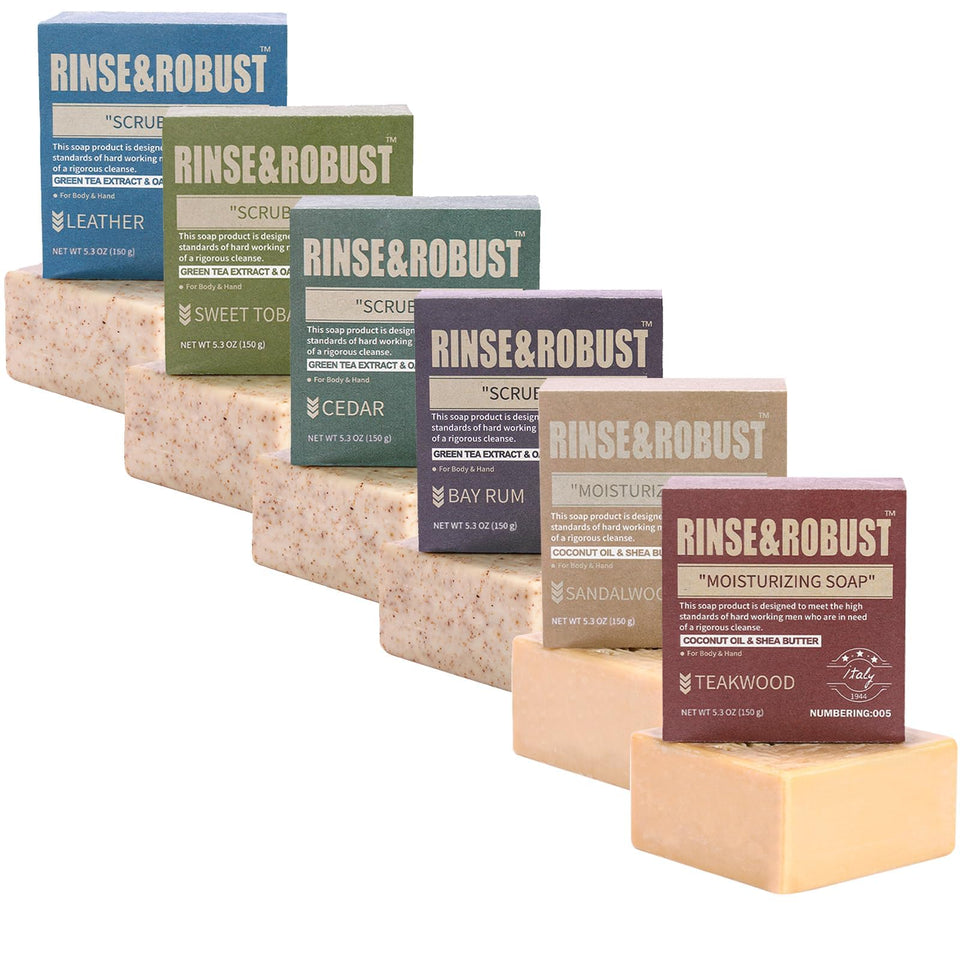 Rinse & Robust Leather scent bar for a bold cleanse and daily routine.