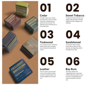 Rinse & Robust sandalwood scent bar soap with masculine aroma