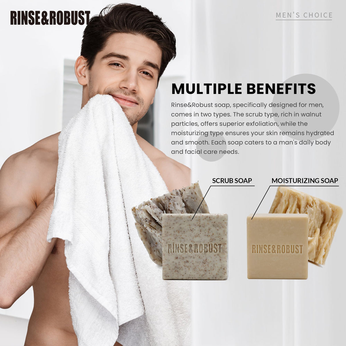 Rinse & Robust walnut-exfoliating bar for intense scrubbing