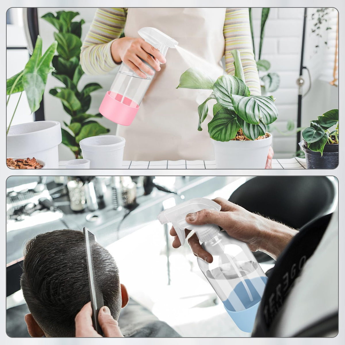 Rionisor versatile bottle for cleaning, plant care, hair spray, and fragrances.