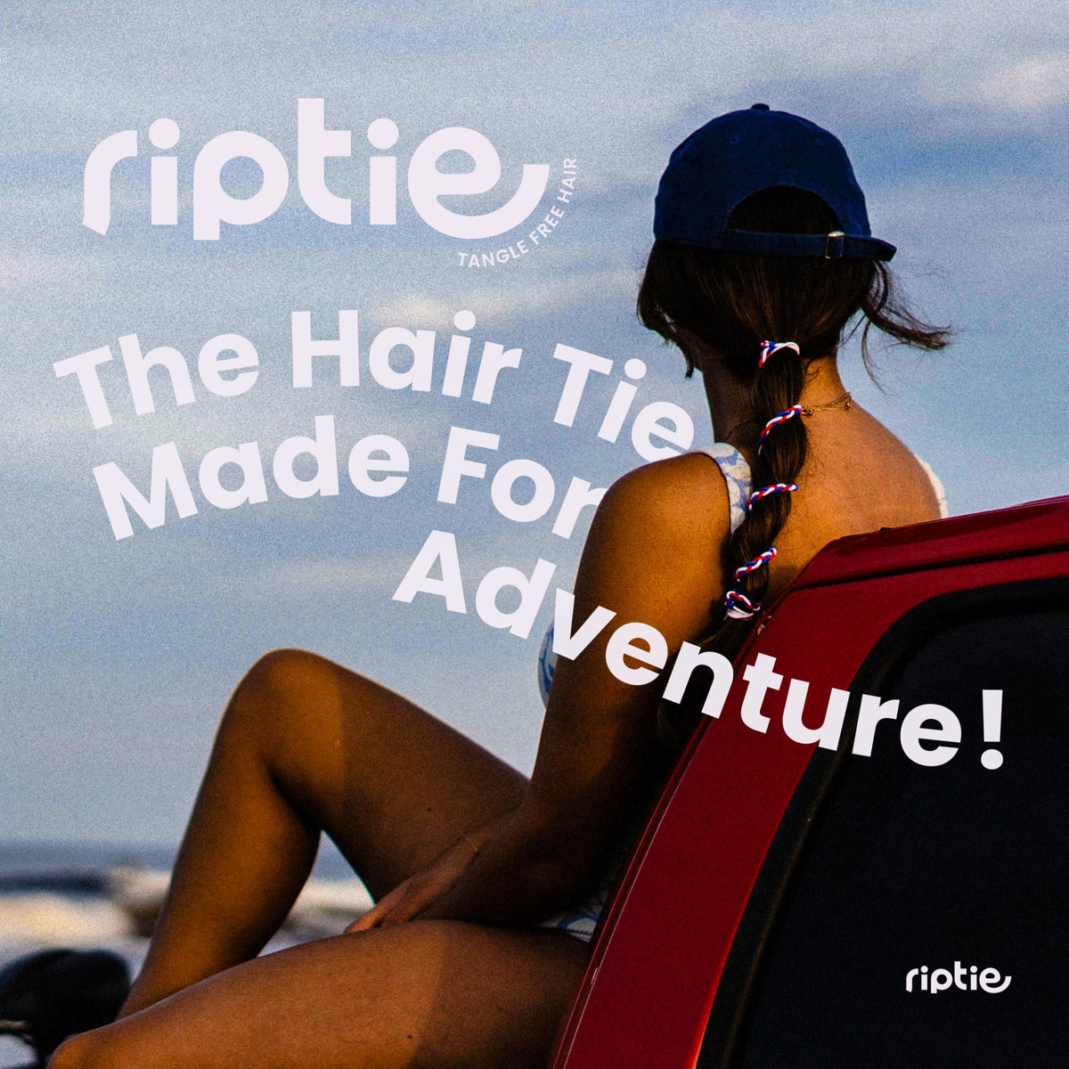 Rip Tie adventure-ready hair ties stay in place during workouts and travel.