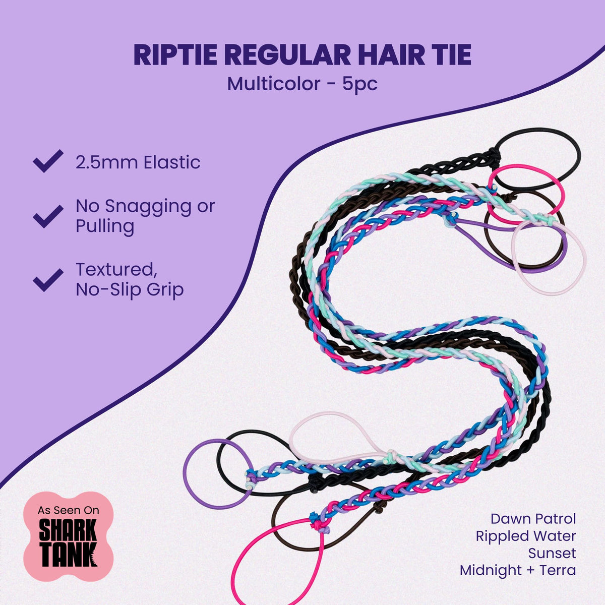 Rip Tie extra hold 24in hair tie keeps ponytails secure during workouts.