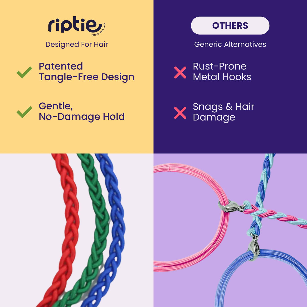 Rip Tie Extra Long 34-inch hair tie ideal for braids and up-dos.