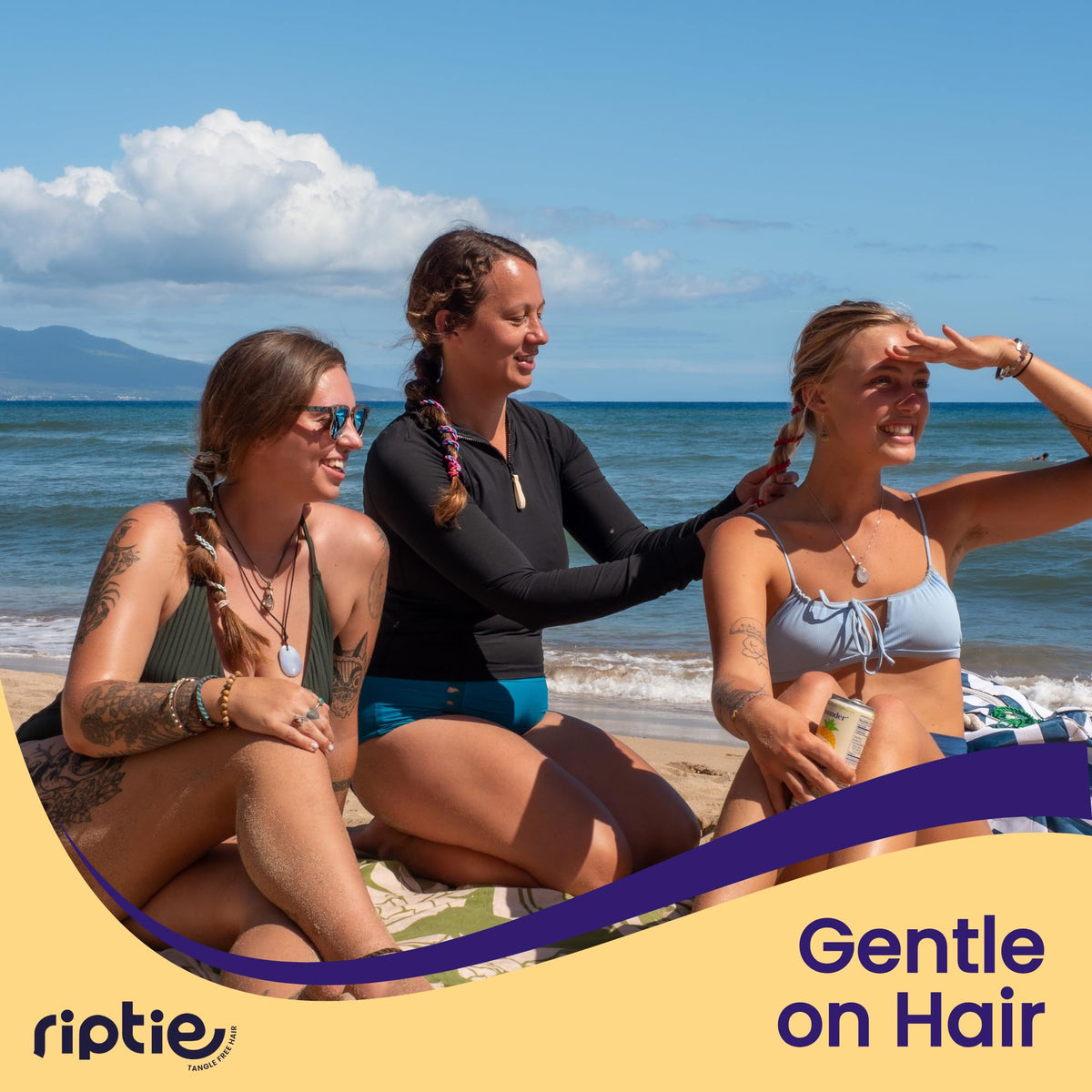 Rip Tie nylon hair elastics offer durable, tangle-free performance.