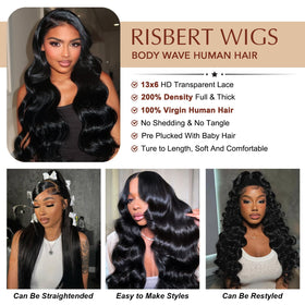RISBERT virgin Brazilian hair texture suitable for versatile styling