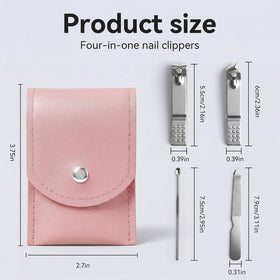 RISESAILS nail clippers in pink case for precise cuts and portable grooming.