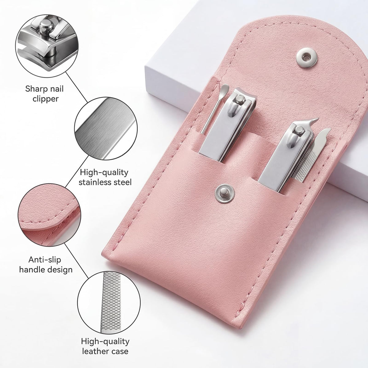 RISESAILS premium pink leather case protects tools while adding stylish storage.