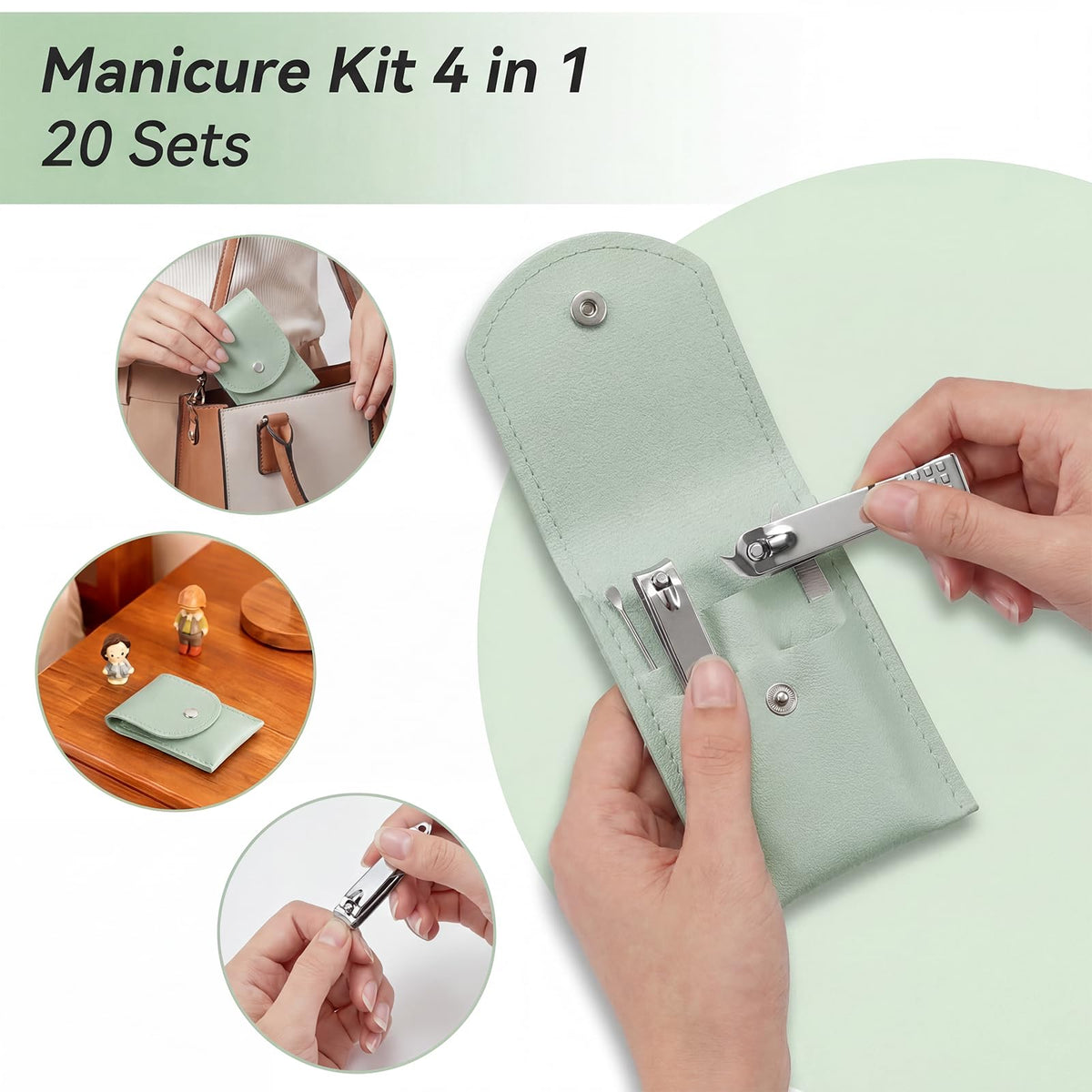 RISESAILS travel-size kit in compact case ideal for on-the-go grooming.
