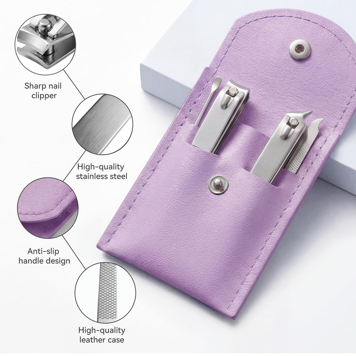 RISESAILS travel-size kit fits anywhere for on-the-go nail care.