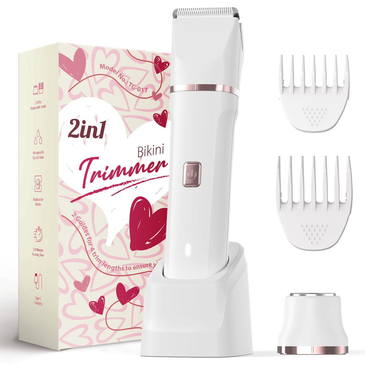 Risina bikini trimmer front view for quick body grooming on the go.
