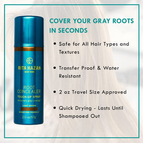 Rita Hazan Waterproof Root Concealer Spray stays put until shampooed