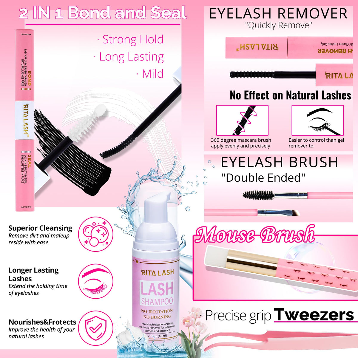 RITALASH Cleaning Brush aids daily care and dust protection.
