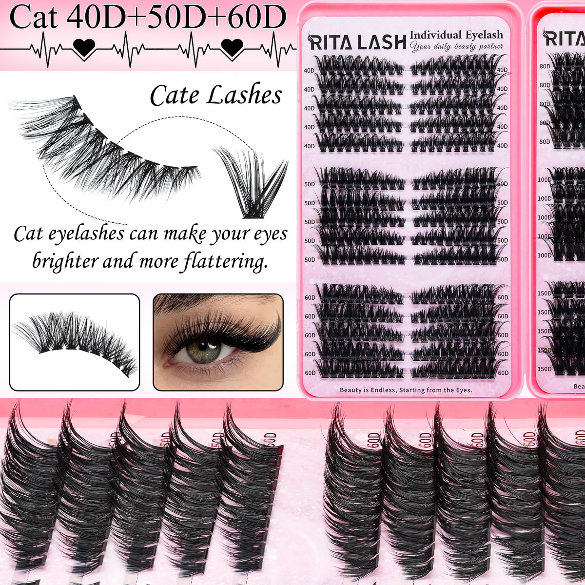 RITALASH Precision Tweezers allow accurate placement for flawless clusters.