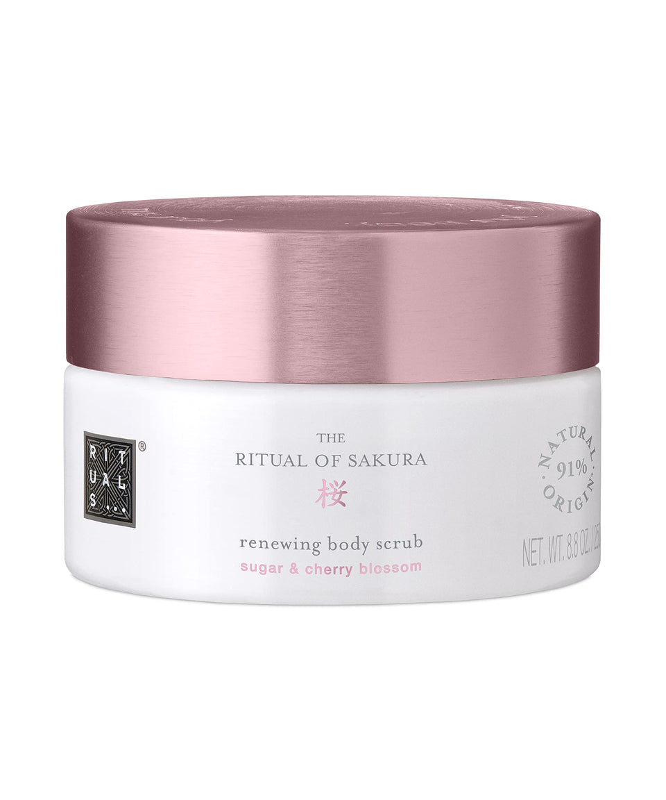 RITUALS Ritual of Sakura Body Scrub bottle close-up for luxurious exfoliation