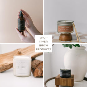 River Birch vegan non-toxic ingredients label communicates clean, responsible care.