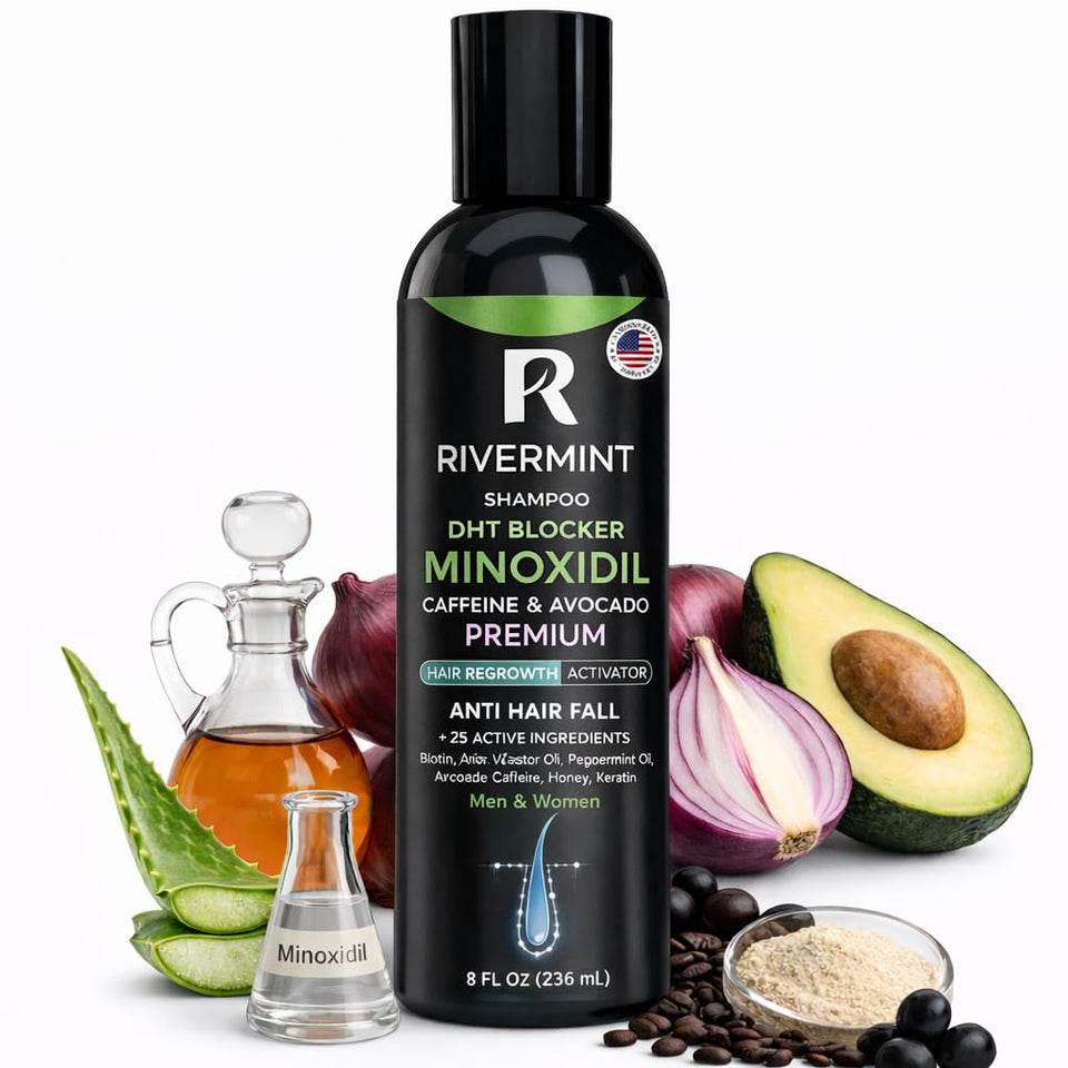 Rivermint Hair Strengthening Shampoo bottle — sulfate-free formula for daily use
