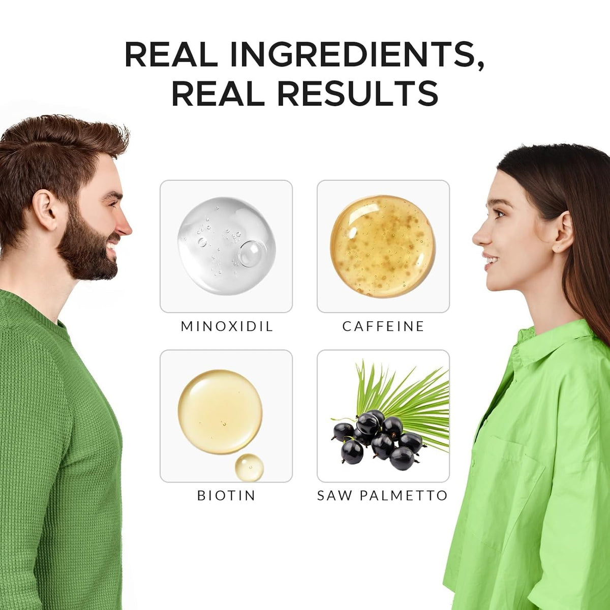 Rivermint Minoxidil Shampoo ingredients closeup — nourishes hair and strengthens strands