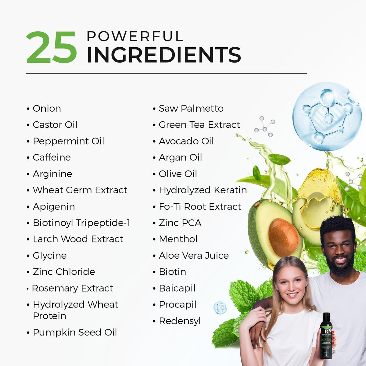 Rivermint Onion extract — nourishes hair roots in the formula