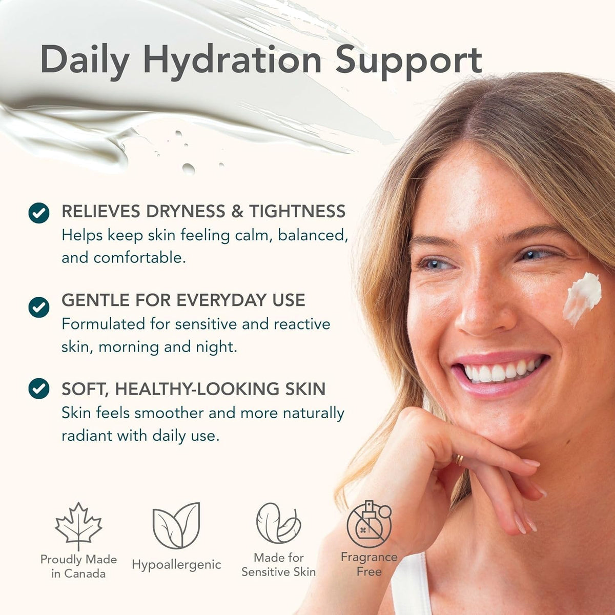 Riversol fragrance-free label emphasizes suitable use for sensitive routines