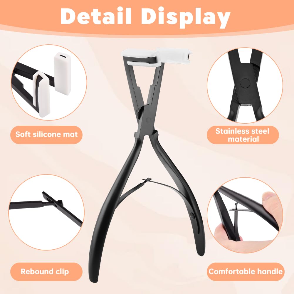 Rivonthex tape scraper tool aids removal without pulling hair