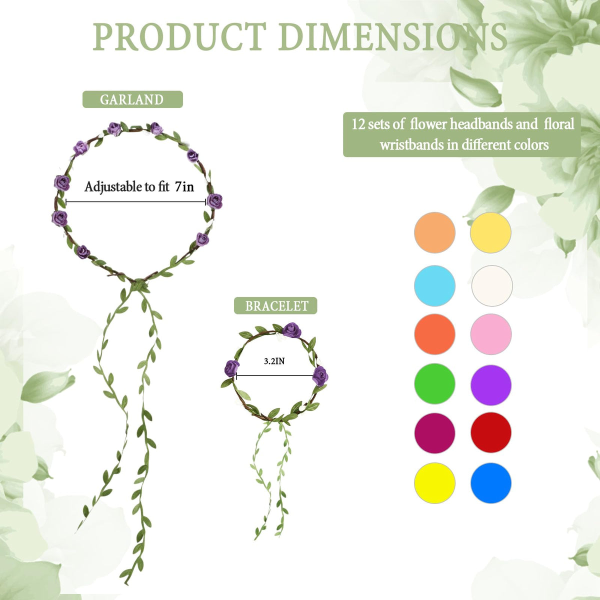 Rivvlive floral wristbands offer vibrant accents for parties and celebrations.