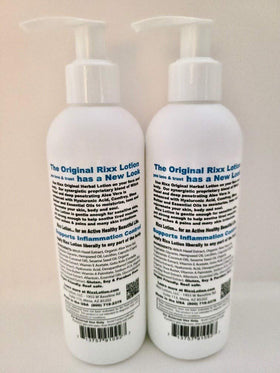 Rixx Lotion Original packaging and label highlight natural ingredients and USA-made quality.