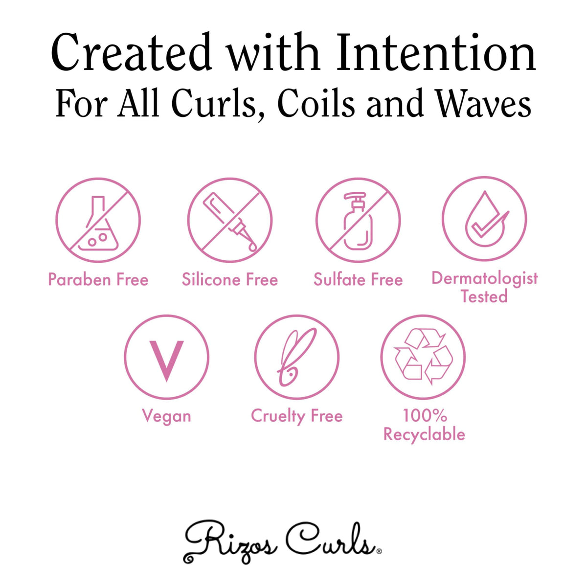 Rizos Curls bundle packaging close-up highlights three products