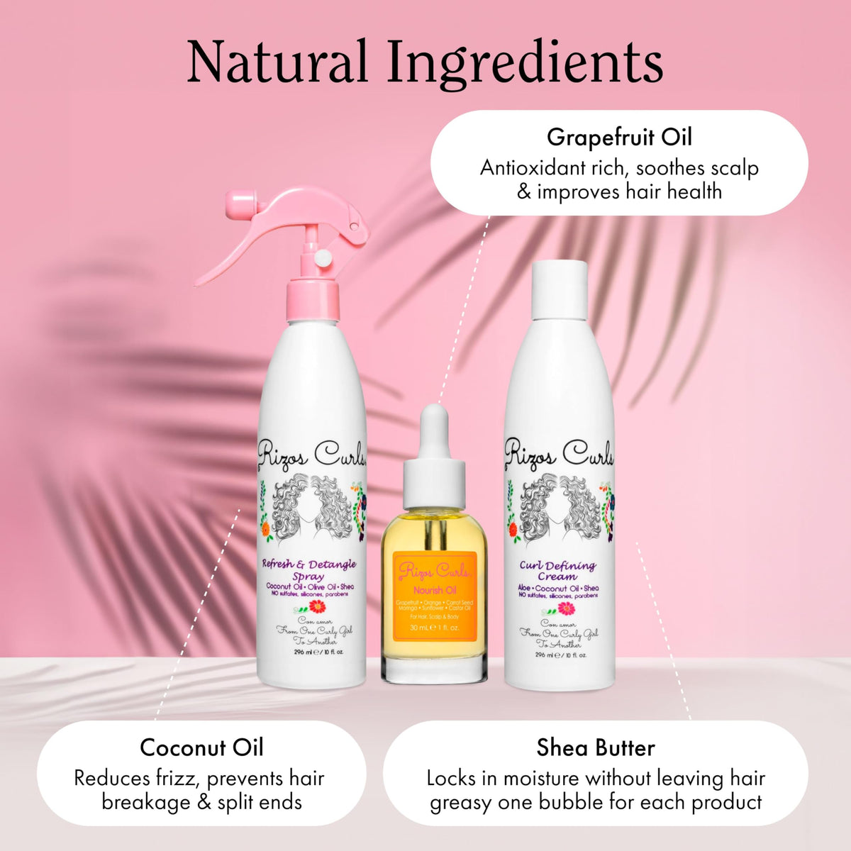 Rizos Curls Curl Defining Cream tube emphasizes curl shape and softness.