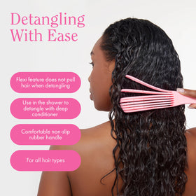 Rizos Curls Detangling Flexi Brush with Control Bar for adjustable detangling