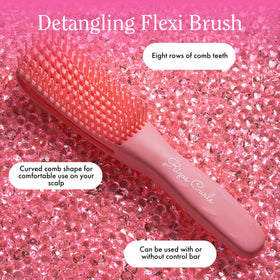 Rizos Curls Detangling Flexi Brush eight-row teeth detail for smooth curls