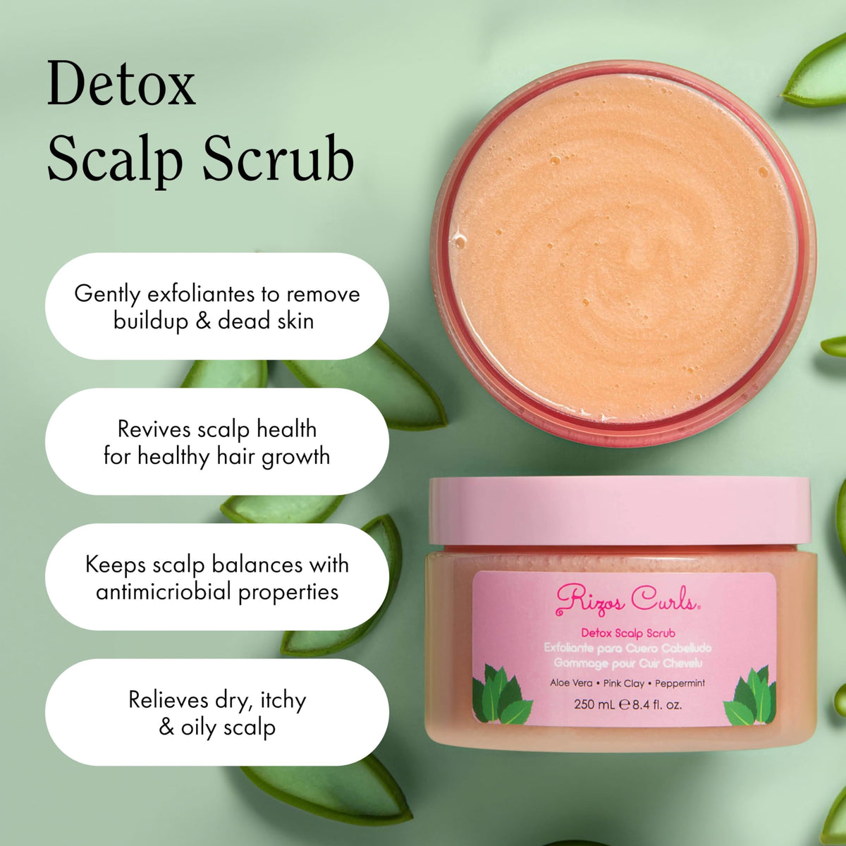 Rizos Curls Detox Scalp Peppermint Oil provides cooling and scalp refresh
