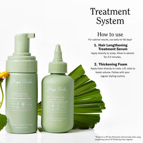Rizos Curls Hair Lengthening Serum bottle closeup supports styling routine
