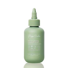 Rizos Curls lengthening serum bottle with scalp-friendly formula
