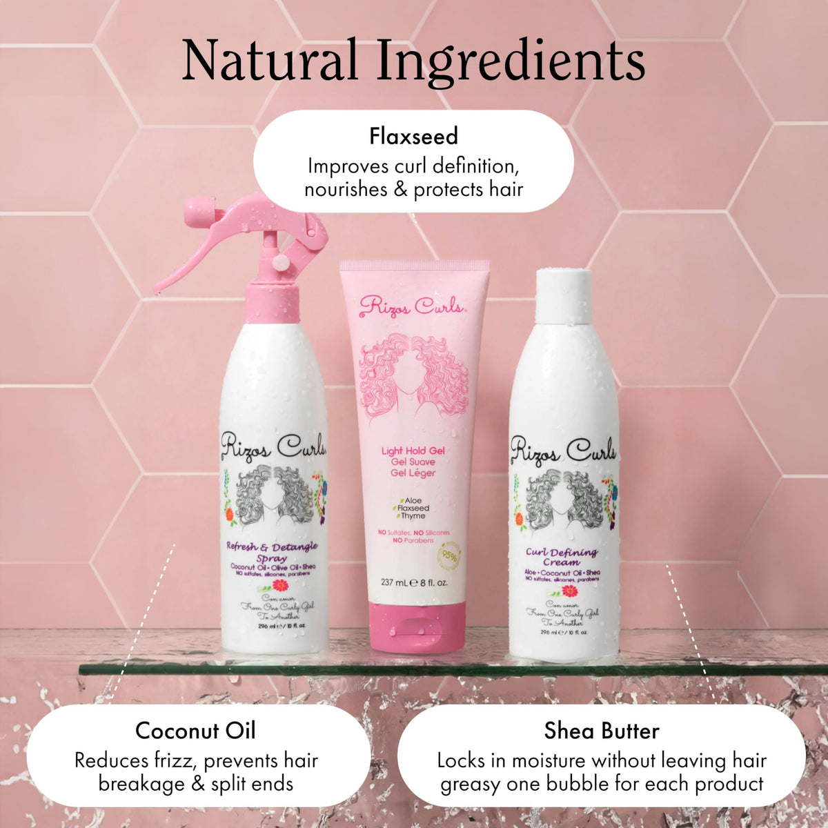 Rizos Curls Light Hold Gel provides soft hold and frizz control