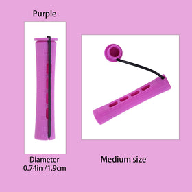 RJMBMUP perm rods long hair wrap demonstrates secure curl without heat.