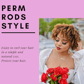 RJMBMUP perm rods with rubber bands ensure secure, tensioned curls.