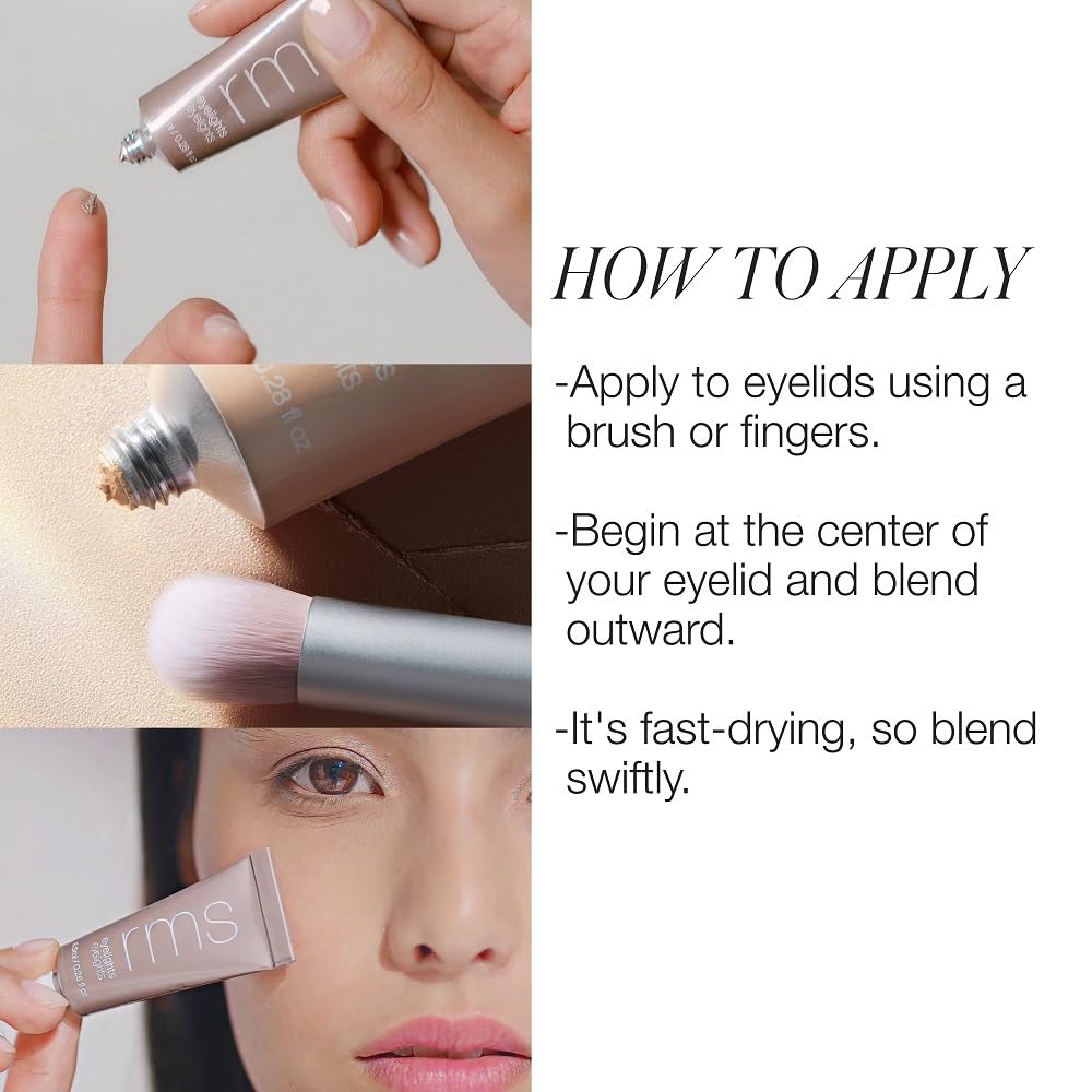 RMS Beauty Eyelights Cream applied with fingers for seamless blend.