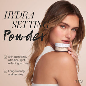 RMS Beauty Hydra Setting Powder swatch highlights soft-focus blur