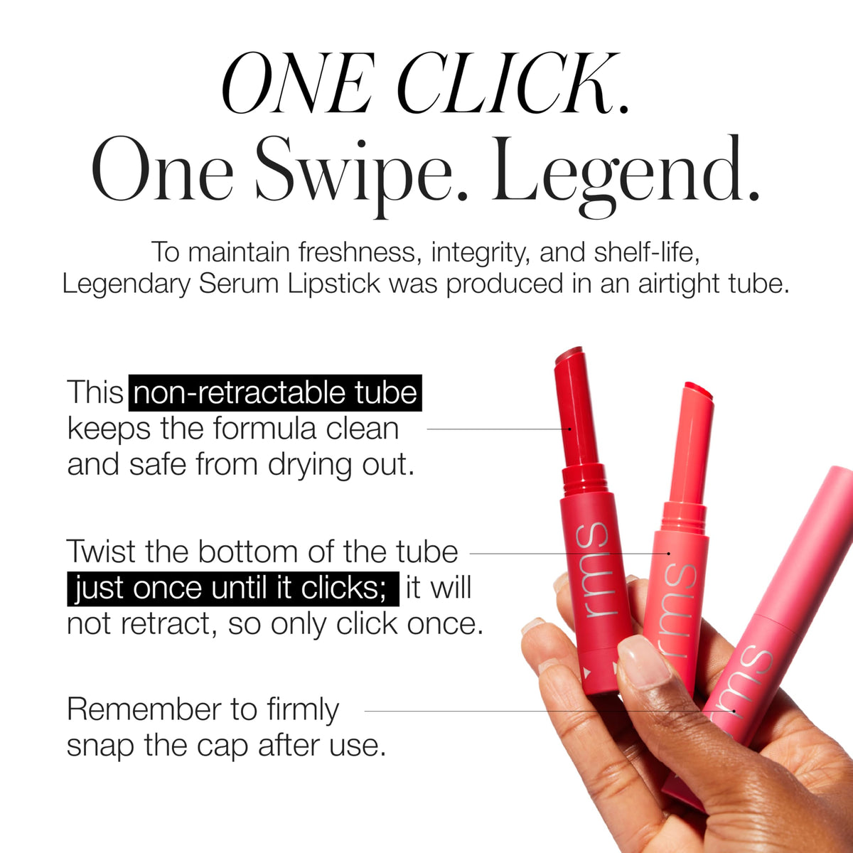 RMS Beauty Legendary Serum Lipstick 3-in-1 balm gloss volume delivers subtle lift