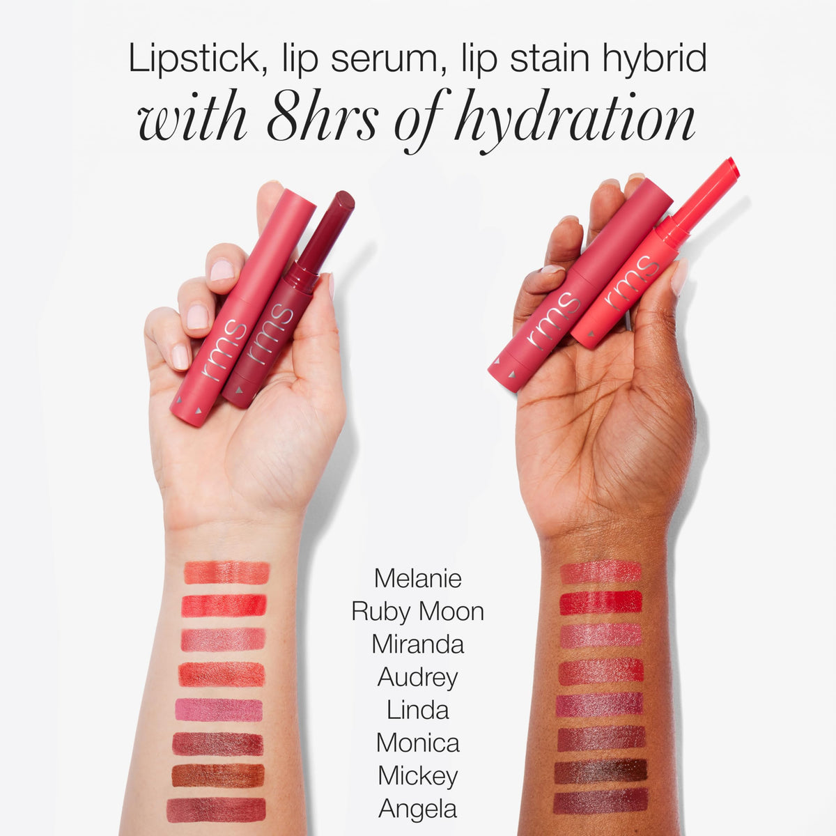 RMS Beauty Legendary Serum Lipstick application texture demonstrates creamy, non-stick wear