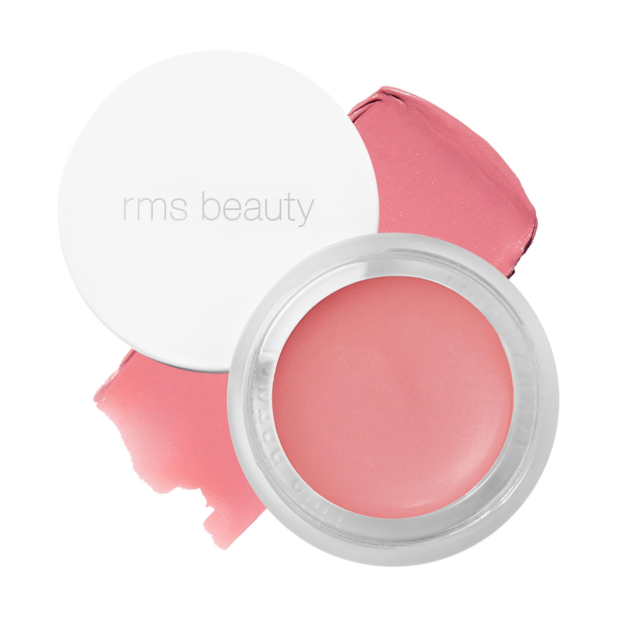 RMS Beauty Lip2Cheek Demure compact close-up shows multitasking color for lips and cheeks.